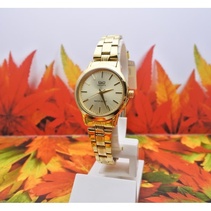 Q&Q QnQ QQ Analog Jam Tangan Rantai Gold Q861J010Y Original