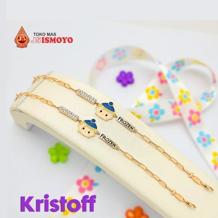 Gelang Emas Rantai 10 Karat Frozen Kids J5 Ismoyo