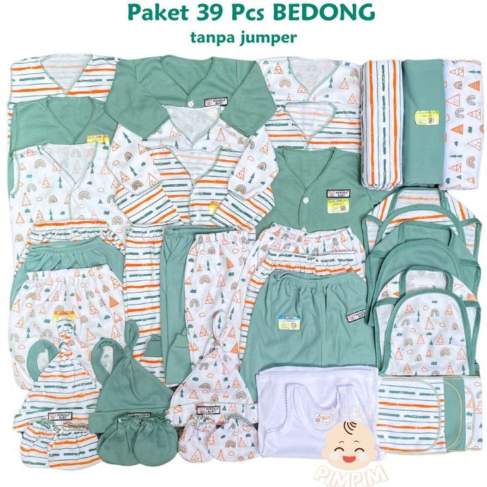 Paket 39 Pcs Perlengkapan Lahiran Set Baju Bayi Baru Lahir Hemat