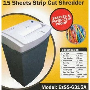 

TERSEDIA PENGHANCUR KERTAS / PAPER SHREDDER SECURE MODEL EZSS-6315A