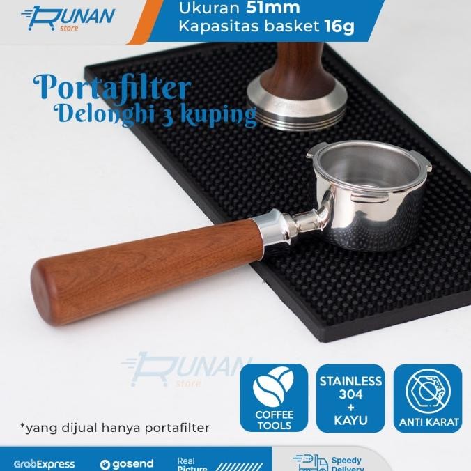 Portafilter Naked Bottomless 51mm Delonghi 3 Kuping Porta Filter 51 mm RESTOCK