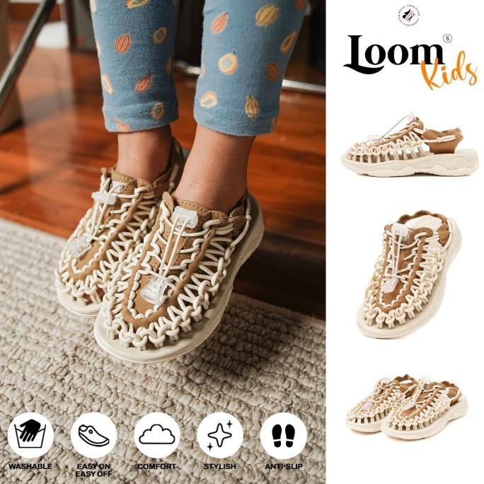 Sandal Anak Portee Goods Loom Sandals White Khaki for Kids