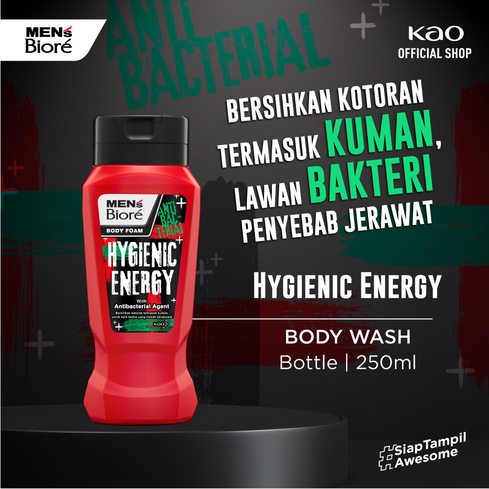 Men's Biore Sabun Mandi Cair Untuk Pria White Energy Eksfoliasi Botol 250 ml - Sabun Cair Body Wash