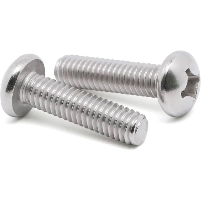 Baut JP M5X16 Machine Screw M5 X 16 Pan Head 5X16 Baut Obeng + Kepala Bulat Stainless SS304
