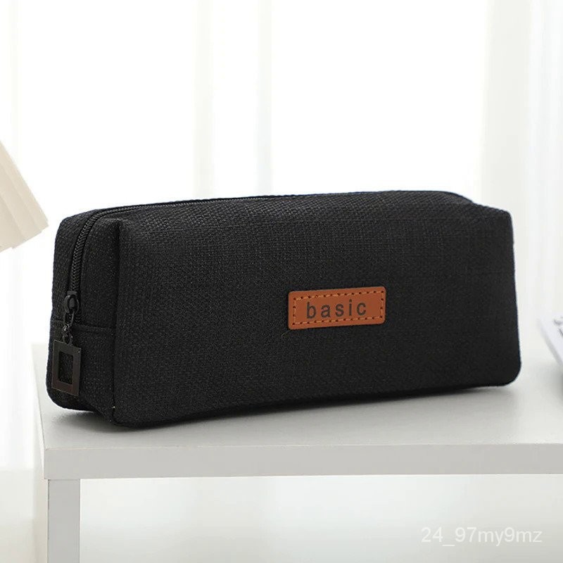 

Basic Pencil Case Black School Supplies Pencilcase Estuches Escolar Large Capacity Pen Bag Kalemlik Kawaii Stationery Pencil Box KWBZ