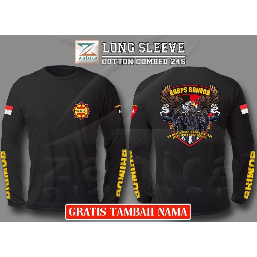 Kemeja Pria Tactical Dinas Proyek Lapangan Kaos Polisi Tangan Panjang Korps Brimob - Kaos Polisi Kor