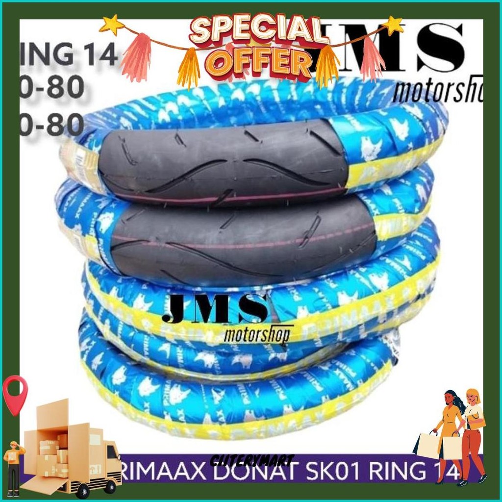 ( Bisa Cod ) Sepasang Ban Donat Ban Primaax 80 80 - 90 80 Ring 14 - Ban Primax Primaax Sk01 80/80 - 