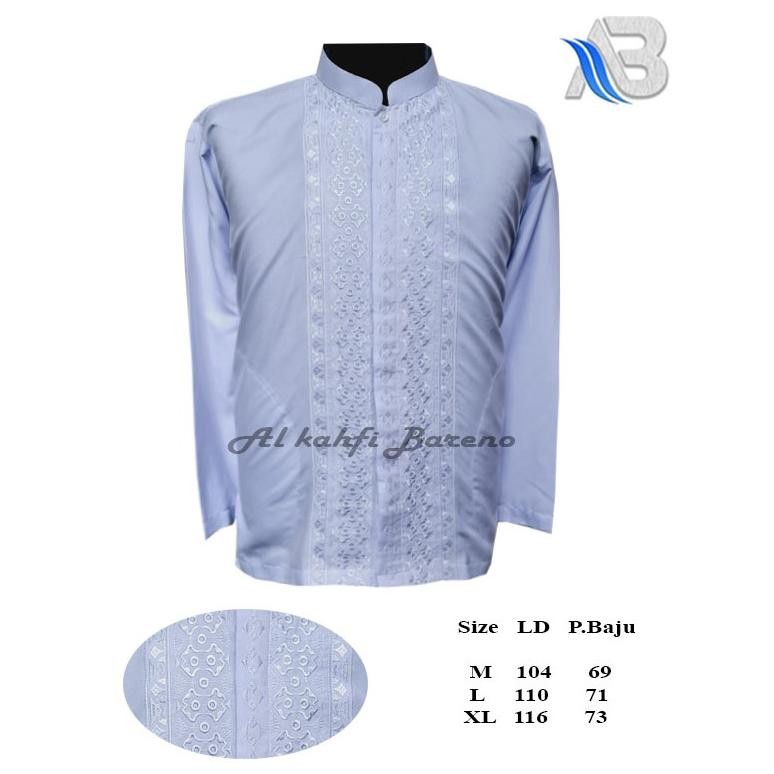 Baju Koko Pria Dewasa Lengan Panjang Al qadr/ AB Al kahfi Bareno Katun COD