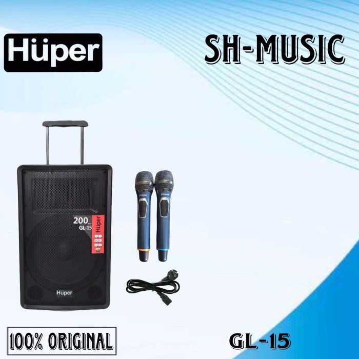Huper GL15 Speaker Wireless Portable Aktif 15-inch Huper GL-15
