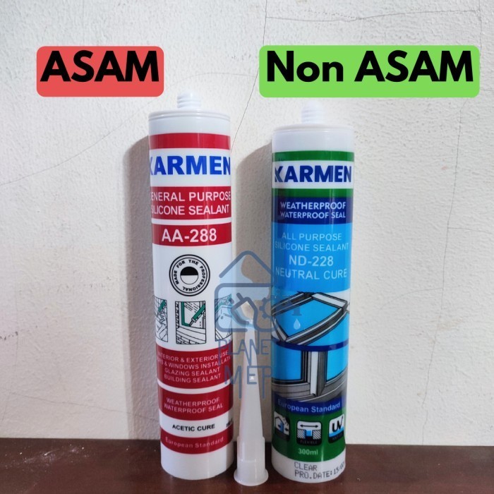 ,,,,,,,] KARMEN LEM SEALANT / SILICONE / LEM KACA (ASAM & NON ASAM)