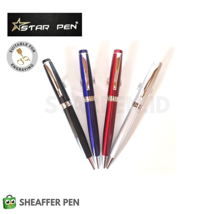 

Ready STAR PEN Glossy Black Featuring Chrome Trim Ballpoint Pen