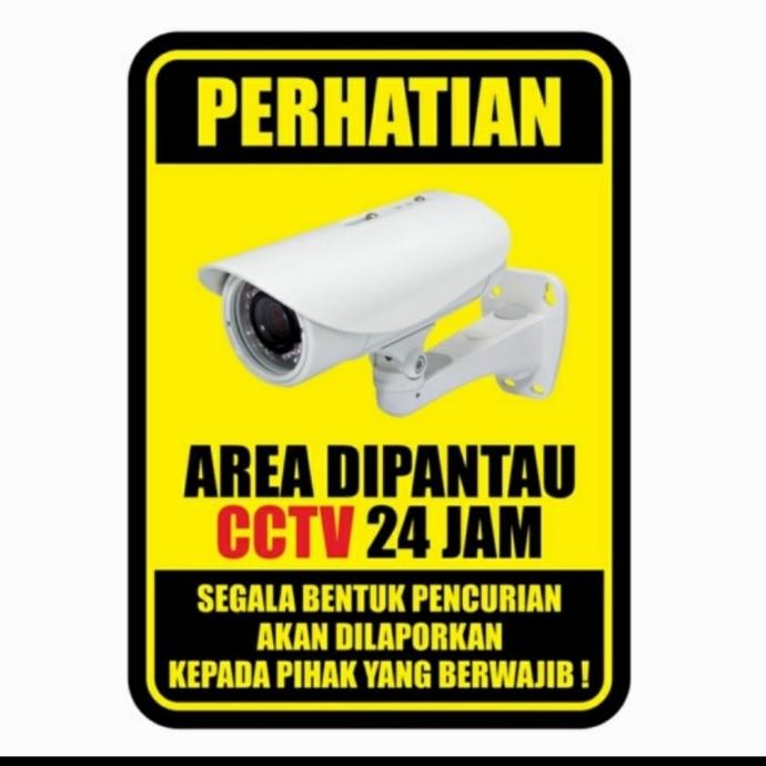 

Sign Akrilik 2Mm+Stiker Vinil 15X20.Area Cctv 24Jam. Rambu K3 Safety