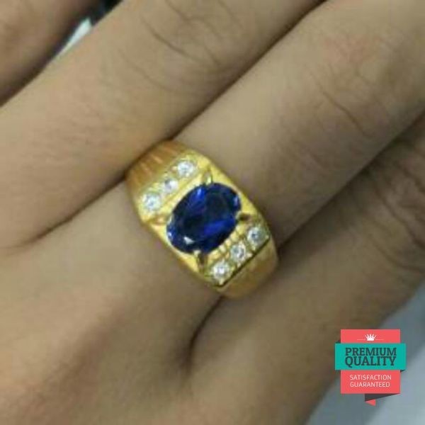 Terlaris Cincin pria emas asli kadar 875 batu hijau Keren