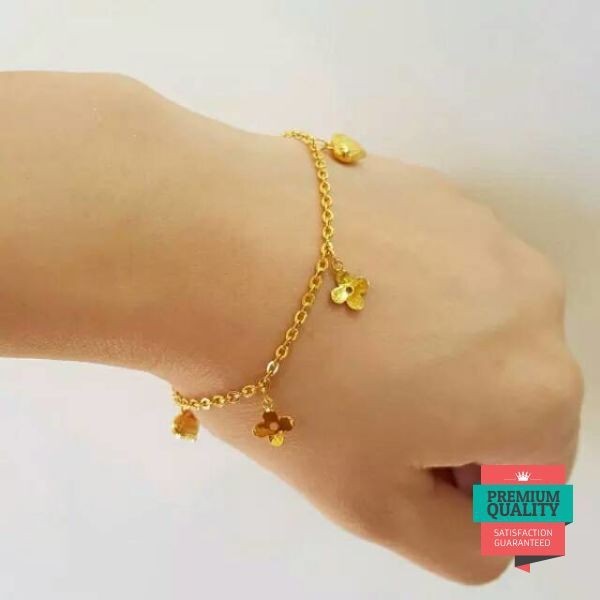 Grosir gelang emas asli kadar 875 fancy variasi 3 gram Keren