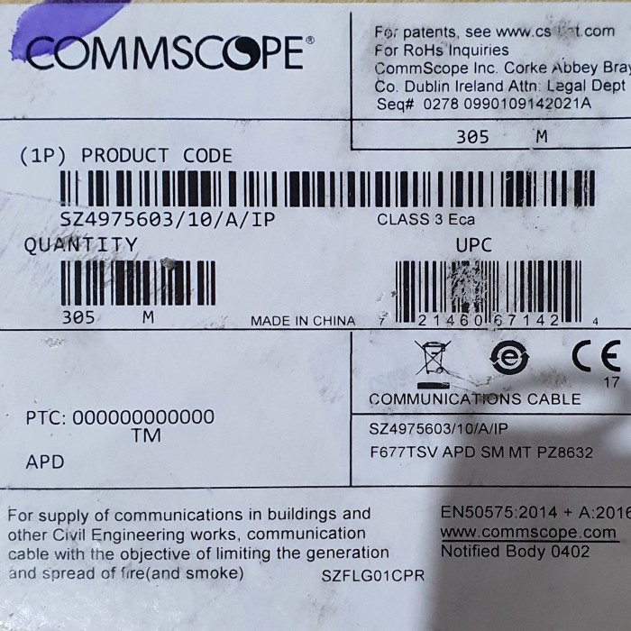 TERMURAH - Kabel antena tv RG6 Commscope RG 6 perrol 305 meter asli tembaga