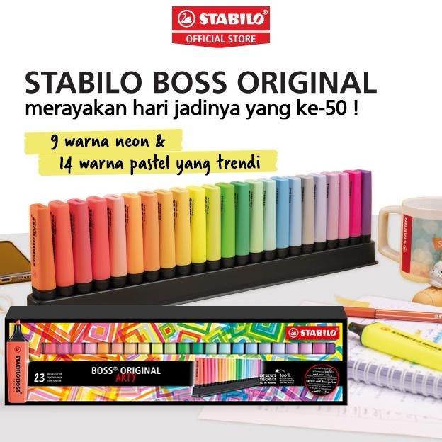 

STABILO BOSS ORIGINAL Deskset 23's, Best Seller Set of 5 & 6 Free Pen 68 Highlighter Marker Spidol Warna Warni Pastel Neon Stationery Alat Tulis