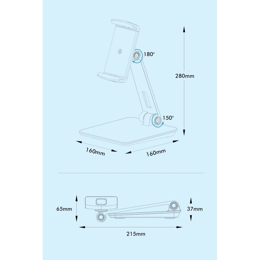 POS Tablet Stand Holder Desktop AP-7X DARK GREY