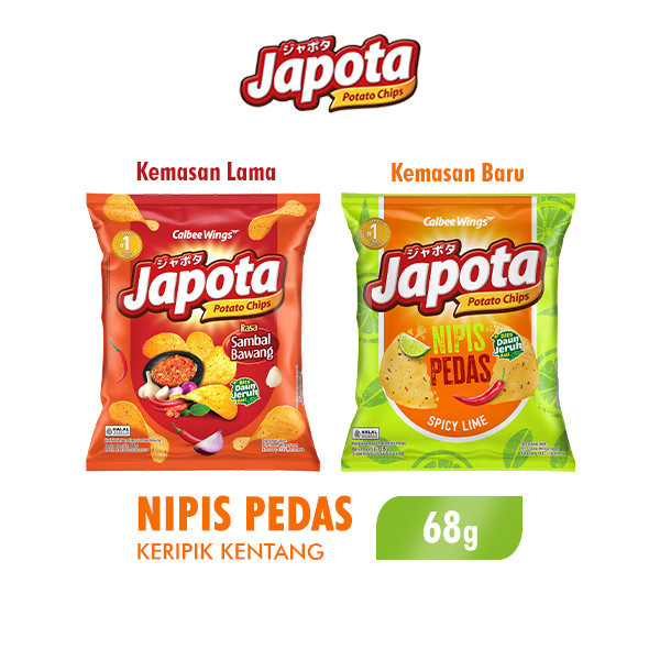 Japota Keripik Kentang Nipis Pedas 68gr