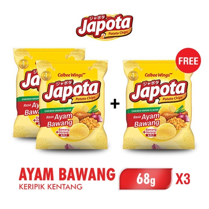 

Japota Keripik Kentang Ayam Bawang 68 gr x3