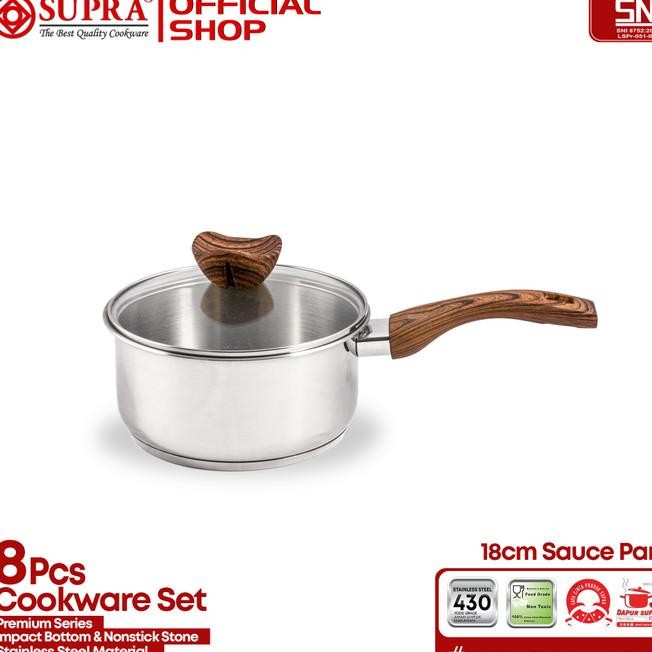 Supra Panci Set 8 Pcs Stainless Steel Series