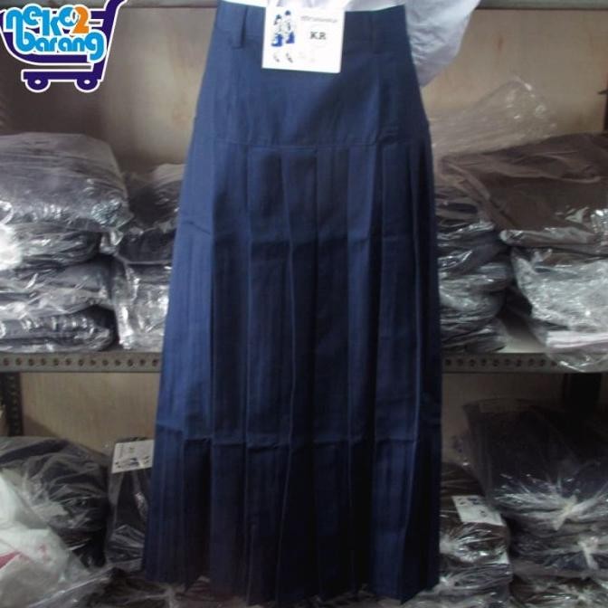 Rok Panjang Rempel Bawah Pinggang Biru Seragam SMP Baping