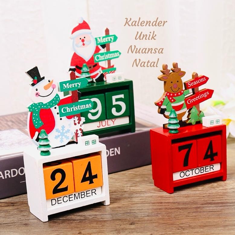 

Motif Natal Kalender Unik Nuansa Natal Bahan Kayu Tanpa Batas Kado Hadiah Christmas Promo