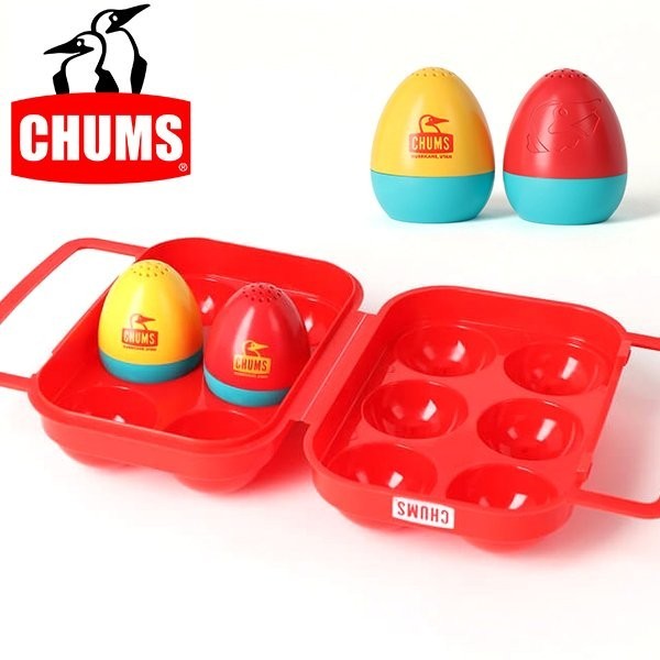 Tempat Penyimpanan Telur Chums Booby Egg Salt & Pepper Storage Red