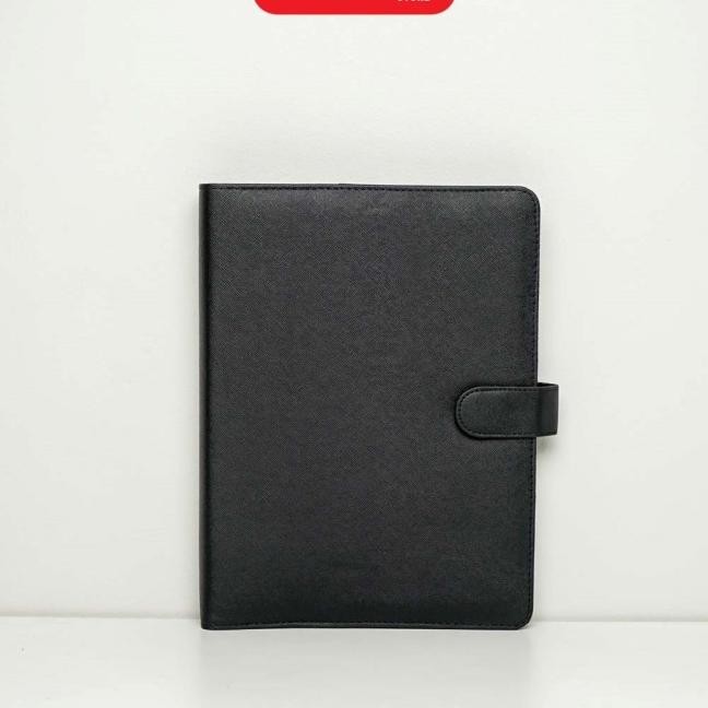 Binder Kulit Polos Eksklusif 26 Ring Organizer Kertas B5 Hitam