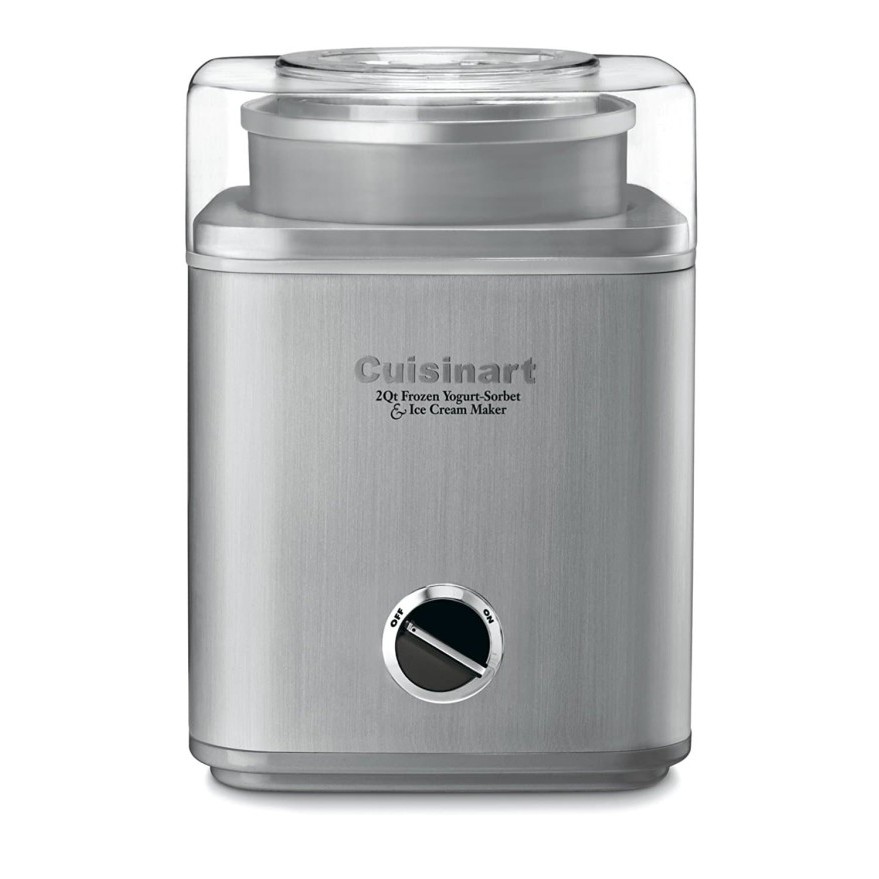 Cuisinart ICE-30 Pembuat Es Krim 2Qt, Stainless Steel, Kapasitas Produksi 1.89kg per Batch