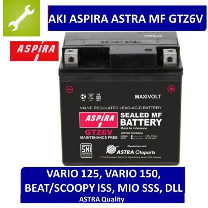 TERMURAH - Accu / Aki ASPIRA GTZ6V