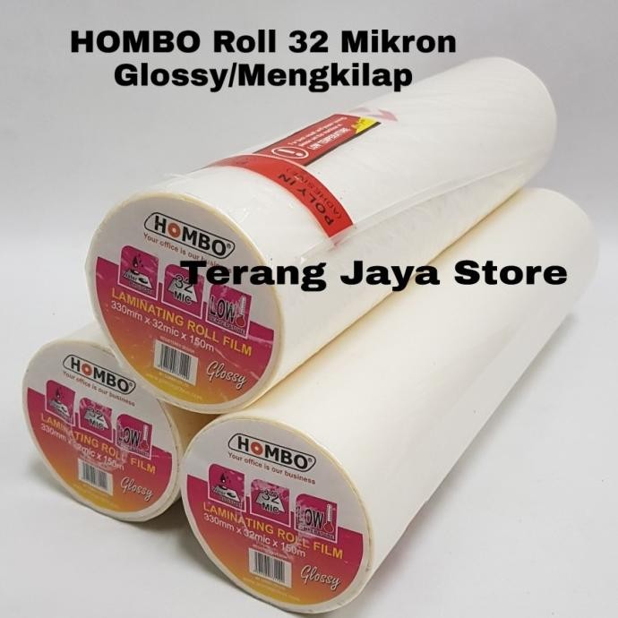 

TERMURAH - Hombo Plastik Laminating Roll Glossy A3 32mikron Laminating Roll Film