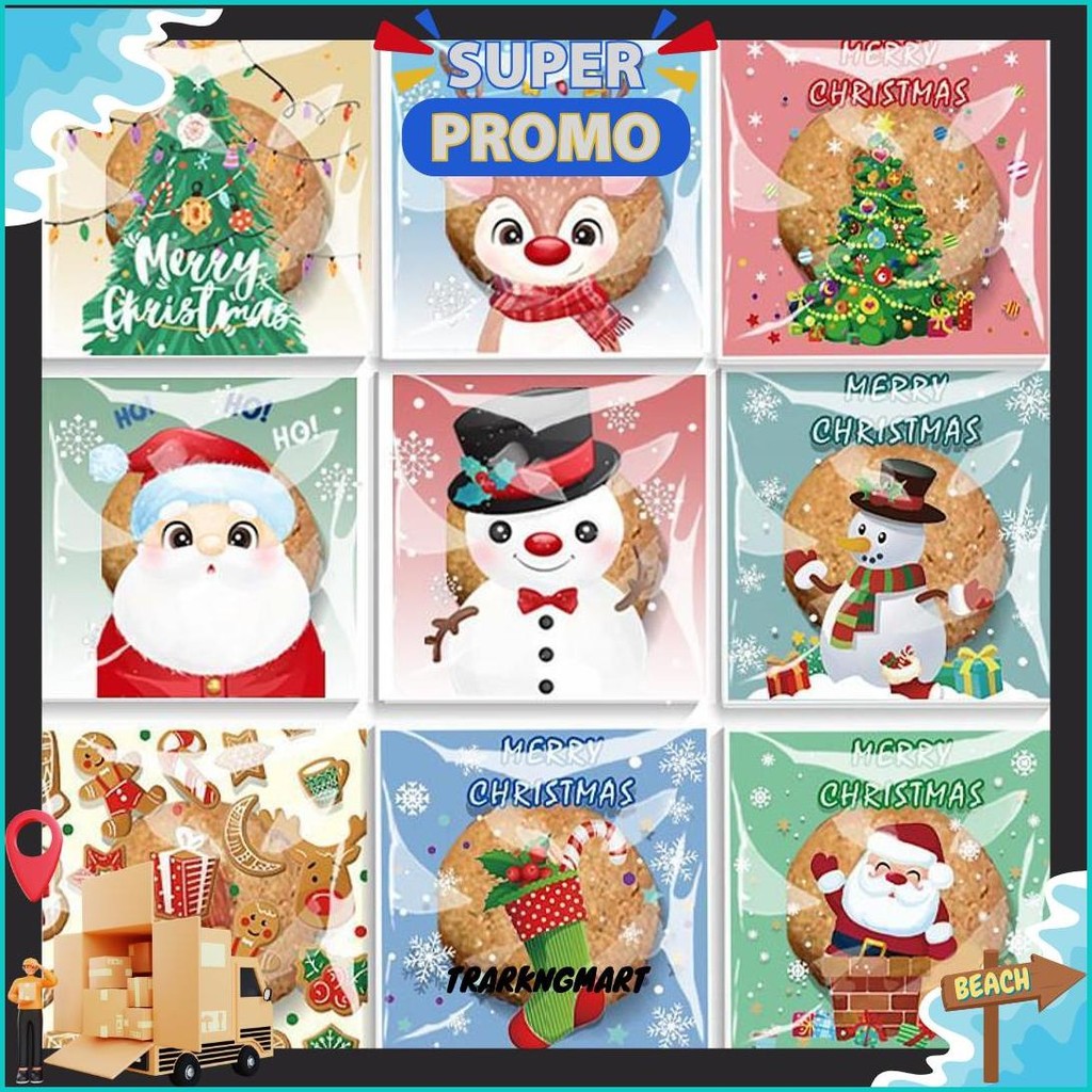

Plastik Cookies Natal 2024 / Kemasan Kue 100Pcs Natal Lucu Sale