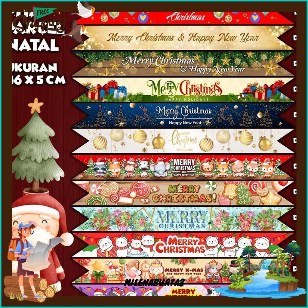 

Label Parcel / Pita Parcel / Paper Belt Selamat Natal Dan Tahun Baru - Merry Christmas And Happy New Year Cod