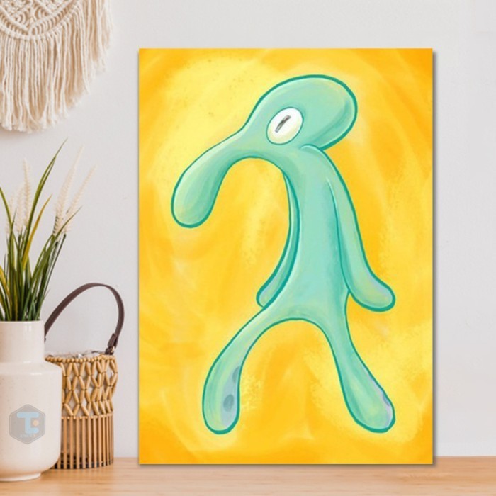 HEMAT Hiasan Dinding Lukisan Poster Mahakarya Squidward Spongebob Wall Decor