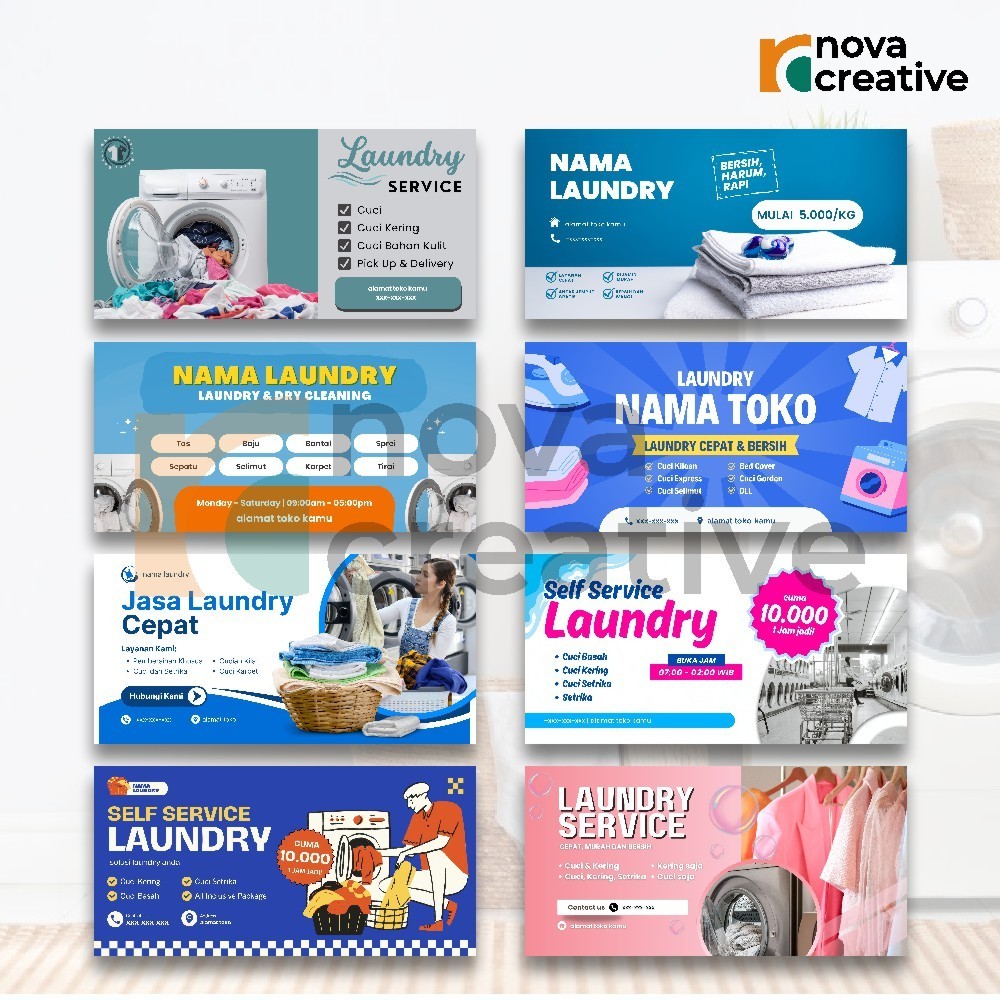 Print Spanduk Laundry Profesional Spanduk Custom Free Desain