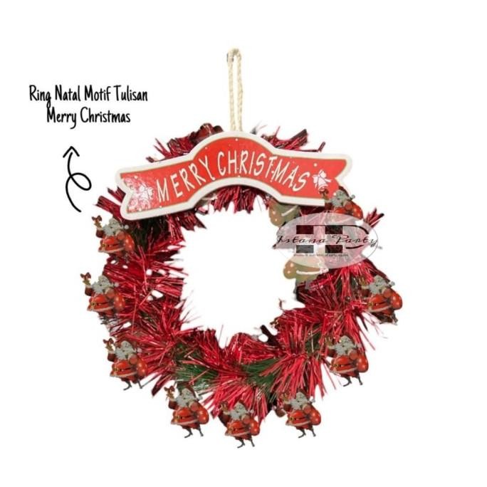 Open DS] OSAF8075 Dekorasi Hiasan Natal / Ring Natal Motif Tulisan Merry 20cm