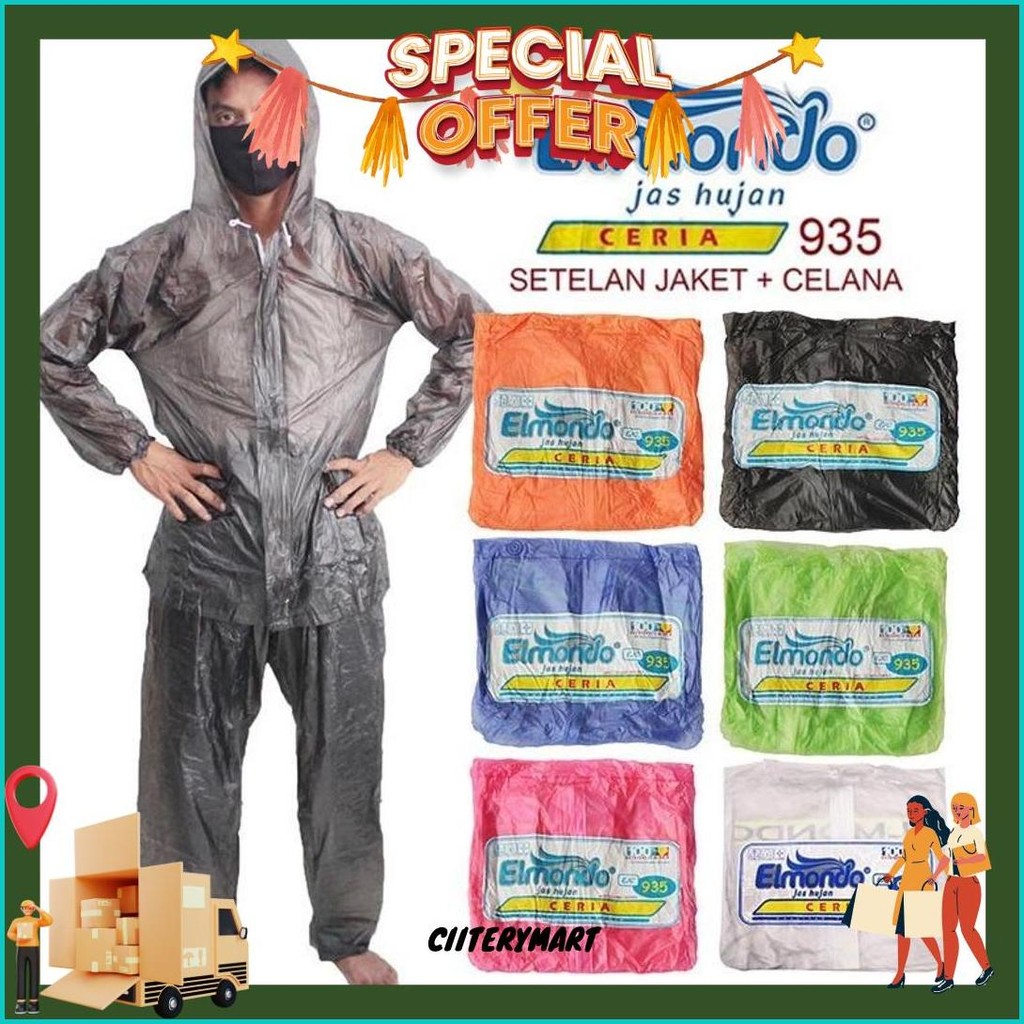 Elmondo Jas Hujan 935 Jaket Celana Elmondo Ceria 935 Jas Hujan Elmondo Bahan Karet Murah Jas Hujan 9
