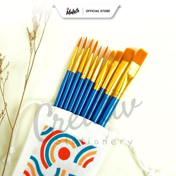 

BEBAS ONGKIR - Artist Brush Kuas Lukis Set Lengkap Round Flat 10 Pcs [PTK]