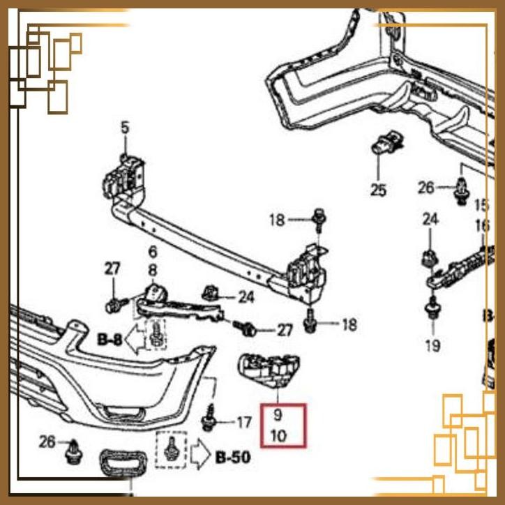 [PTH] Bracket Bumper Bemper Depan Crv 2002-2006 Crv Gen 2