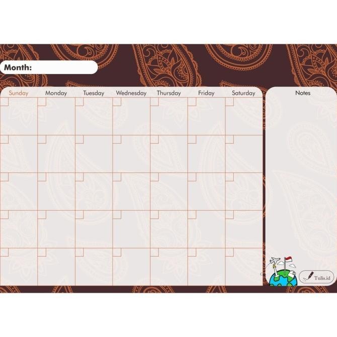 

[Tulis.Id] ERASABLE Colorful Monthly Plan Memopad A4 Matte Paper 150 G