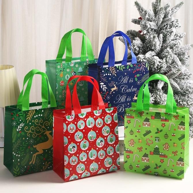 

JHK New Kantong Goodie Bag Natal PVC Christmas Shopping Bag Kado Souvenir