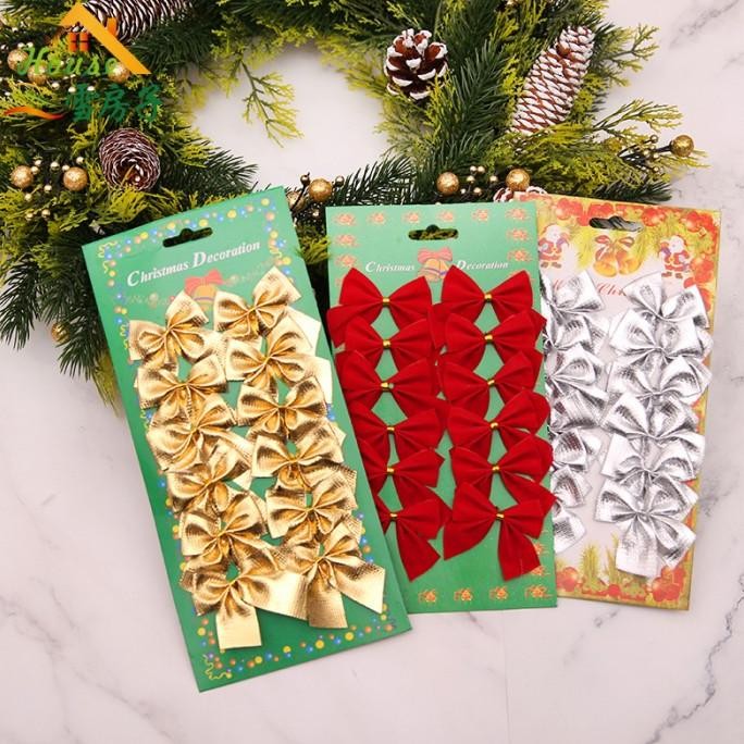 

JHK Pita Natal isi 12 Grosir Pita Merah Emas Silver Hiasan Parcel Kue Box