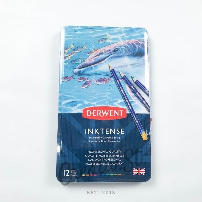 

TERBARU - Pensil Warna Derwent Inktense 12 Tin Color Pencil