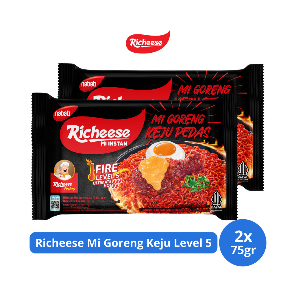 

Richeese Mi Goreng Keju Level 5 75gr x 2 pcs