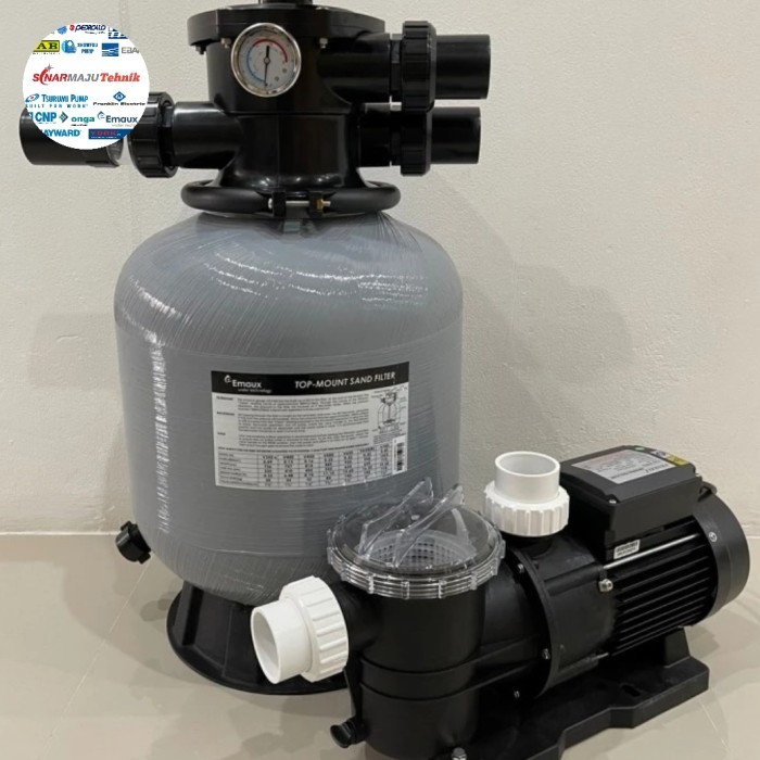 Pompa Air Kolam Renang 1HP + Sand filter Filter 16" Paket pompa kolam