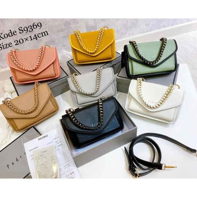 Pedro Lyla Chain Tas Selempang Wanita Free Box + Fake Bill - Putih