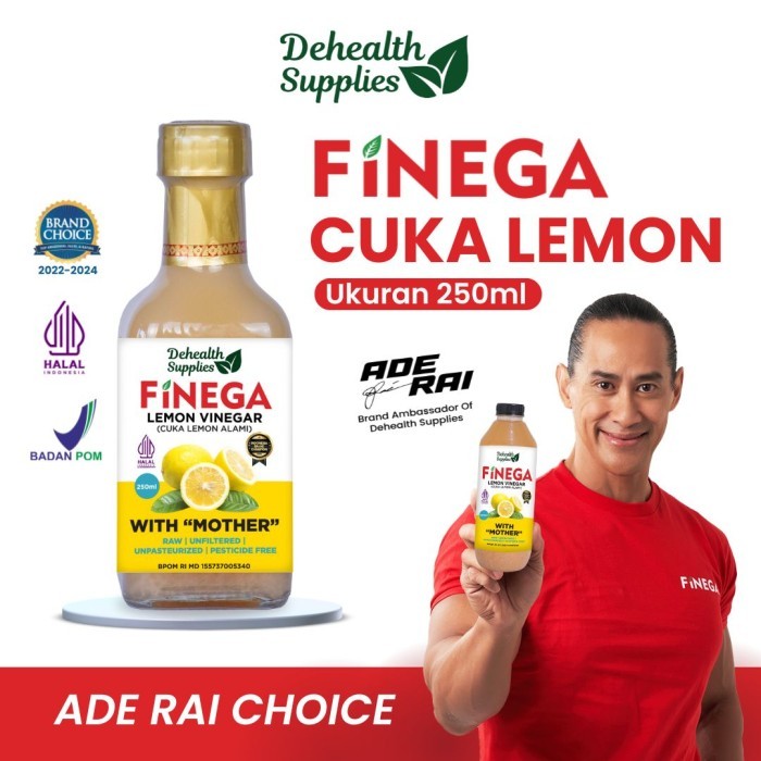 

MURAH FINEGA CUKA LEMON 250ml Kemasan Kaca