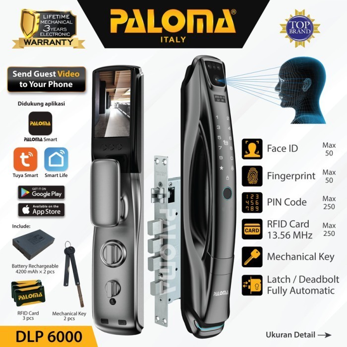 PAKET PALOMA DLP 6000 + Dummy DLP 6000D Digital Lock Smart Home