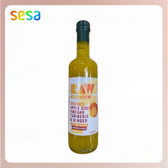 

MURAH RAW VIBRANT LIVING Organic Apple Cider Vinegar Turmeric Ginger 500ml - Cuka Apel