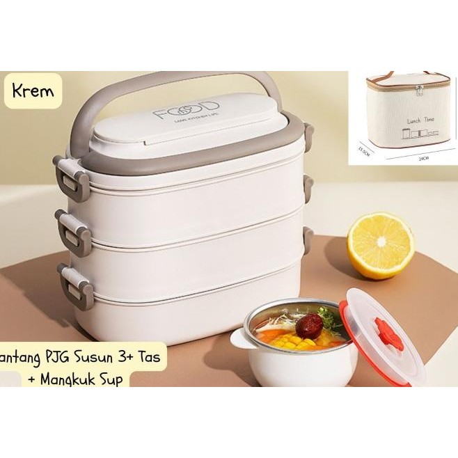 Rantang Makan Tahan Panas / Rantang Susun Stainless Anti Tumpah Kedap